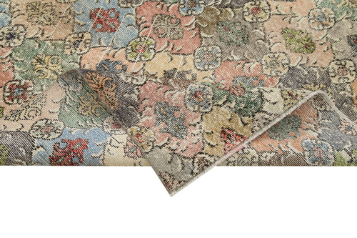 Checkered Kilim White Cotton Wool Handmade Area Rug 5'10'' x 10'8''