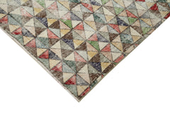 Handmade Area Rug – Checkered Kilim Cotton Wool Vintage Turkish Carpet 5'11''x10'6''