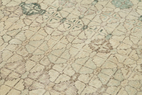 Handmade Area Rug – Checkered Kilim Carpet, Beige Cotton Wool Rug 5'3''x9'1''