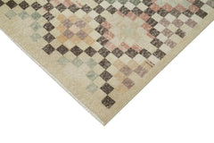 Handmade Area Rug - Checkered Kilim Rug 5'1''x9'8'' | Cotton Wool, Vintage Turkish