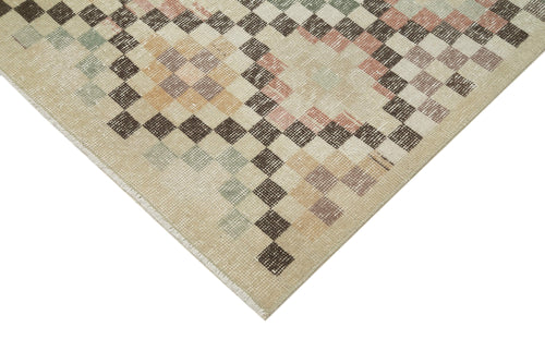 Handmade Area Rug - Checkered Kilim Rug 5'1''x9'8'' | Cotton Wool, Vintage Turkish
