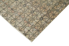 Handmade Area Rug – Brown Checkered Kilim Cotton Wool Woven Carpet 5'11''x9'3''