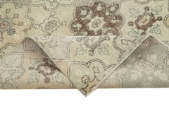 Handmade Area Rug - Checkered Kilim Beige Cotton Wool Rug 5'3" x 9'11"