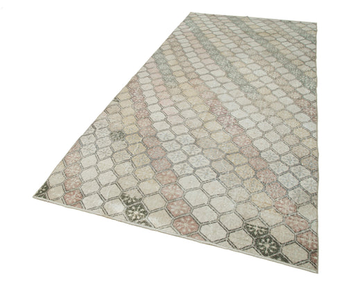 Handmade Area Rug - Durable Checkered Kilim Rug 4'10" x 10'6" Cotton Wool Floor Covering