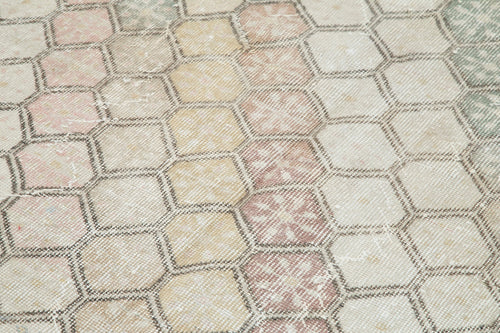 Handmade Area Rug - Durable Checkered Kilim Rug 4'10" x 10'6" Cotton Wool Floor Covering