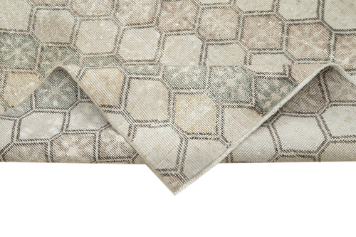 Handmade Area Rug - Durable Checkered Kilim Rug 4'10" x 10'6" Cotton Wool Floor Covering