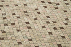 Checkered Kilim Brown Cotton Wool Handmade Area Rug 5'6'' x 10'8''