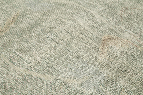 Checkered Kilim Green Cotton Wool Handmade Area Rug 6'0'' x 8'10''