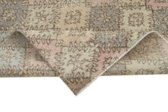 Handmade Area Rug - Checkered Kilim Carpet 4'11''x9'3'' Durable Wool Cotton Texture