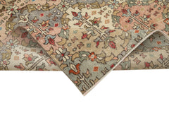 Checkered Kilim White Cotton Wool Handmade Area Rug 4'6'' x 9'4''