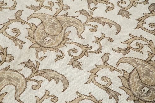 Handmade Area Rug - Brown Checkered Kilim Cotton Wool Vintage Turkish Carpet 6'8"x9'6"