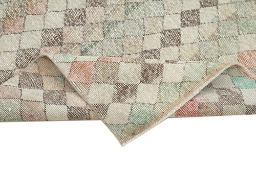 Handmade Area Rug – Checkered Kilim Turkish Wool Carpet 4'7"x7'2" Durable Cotton Rug