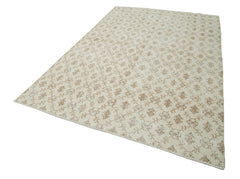Checkered Kilim Beige Cotton Wool Handmade Area Rug 6'5'' x 10'2''