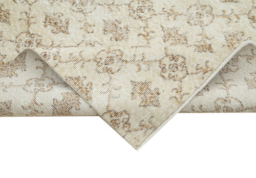 Checkered Kilim Beige Cotton Wool Handmade Area Rug 6'5'' x 10'2''