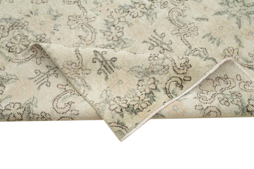 Handmade Area Rug - Checkered Kilim Beige Cotton Wool Rug 5'8"x9'0" Flat Weave Durable