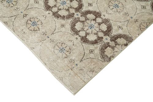 Checkered Kilim Beige Cotton Wool Handmade Area Rug 5'7'' x 7'10''