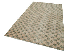 Handmade Area Rug – Checkered Kilim Beige Cotton Wool Rug 5'2'' x 8'9''