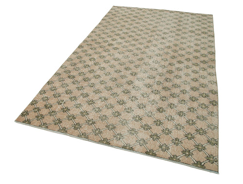 Handmade Area Rug – Checkered Kilim Beige Cotton Wool Rug 5'2'' x 8'9''