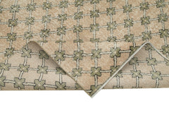 Handmade Area Rug – Checkered Kilim Beige Cotton Wool Rug 5'2'' x 8'9''