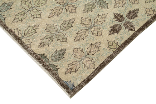 Checkered Kilim Beige Cotton Wool Handmade Area Rug 5'1'' x 10'2''