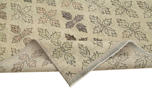 Checkered Kilim Beige Cotton Wool Handmade Area Rug 5'1'' x 10'2''