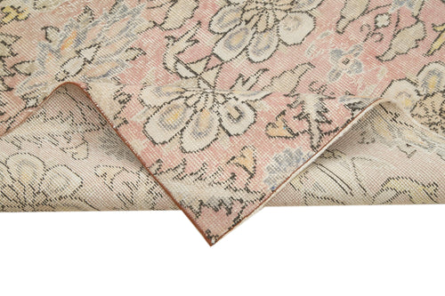 Checkered Kilim Red Cotton Wool Handmade Area Rug 5'5'' x 7'9''