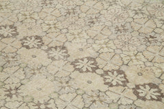 Checkered Kilim Beige Cotton Wool Handmade Area Rug 5'4'' x 9'5''