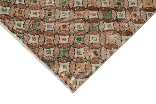 Checkered Kilim White Cotton Wool Handmade Area Rug 4'11'' x 7'1''