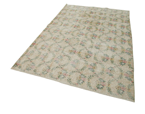 Handmade Area Rug - Checkered Kilim Beige Cotton Wool Woven Rug 5'5''x8'6''