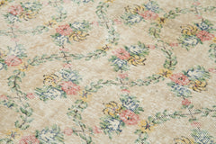 Handmade Area Rug - Checkered Kilim Beige Cotton Wool Woven Rug 5'5''x8'6''