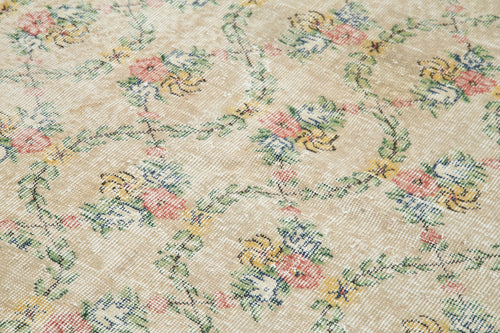 Handmade Area Rug - Checkered Kilim Beige Cotton Wool Woven Rug 5'5''x8'6''