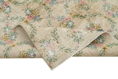 Handmade Area Rug - Checkered Kilim Beige Cotton Wool Woven Rug 5'5''x8'6''