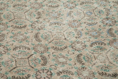 Handmade Area Rug - Beige Checkered Kilim Cotton Wool, Soft Textured Durable Carpet 6'11''x10'1''