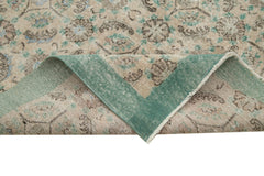 Handmade Area Rug - Beige Checkered Kilim Cotton Wool, Soft Textured Durable Carpet 6'11''x10'1''