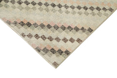 Checkered Kilim Beige Cotton Wool Handmade Area Rug 5'5'' x 9'8''
