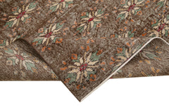 Handmade Area Rug - Checkered Kilim Brown Wool Cotton Rug 5'3" x 7'9"