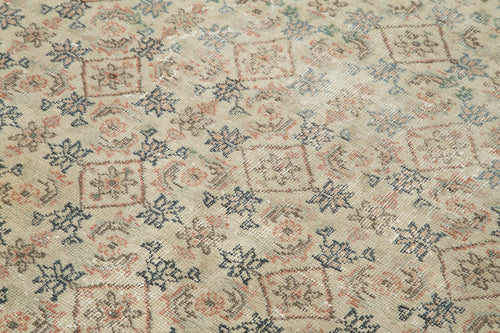 Handmade Area Rug - Checkered Kilim Turkish Wool Carpet 4'8''x7'9'' Beige Cotton