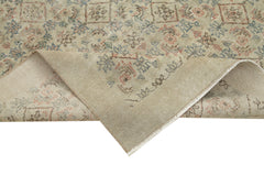 Handmade Area Rug - Checkered Kilim Turkish Wool Carpet 4'8''x7'9'' Beige Cotton