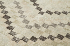 Handmade Area Rug - Checkered Kilim Beige Cotton Wool Rug 5'3''x9'1'' Durable Flat Weave