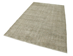 Handmade Area Rug - Checkered Kilim Beige Cotton Wool Rug 5'2'' x 8'7''