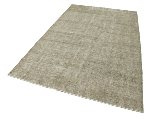 Handmade Area Rug - Checkered Kilim Beige Cotton Wool Rug 5'2'' x 8'7''