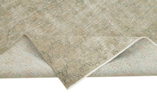 Handmade Area Rug - Checkered Kilim Beige Cotton Wool Rug 5'2'' x 8'7''