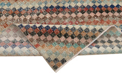 Checkered Kilim White Cotton Wool Handmade Area Rug 5'1'' x 8'4''