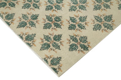 Checkered Kilim Beige Cotton Wool Handmade Area Rug 6'7'' x 9'8''