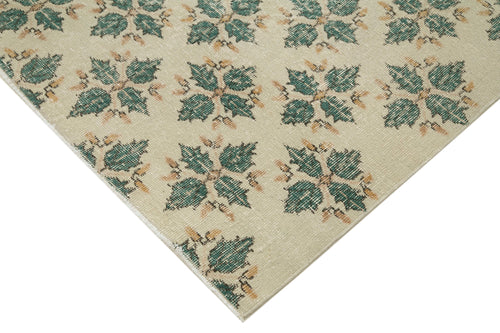 Checkered Kilim Beige Cotton Wool Handmade Area Rug 6'7'' x 9'8''