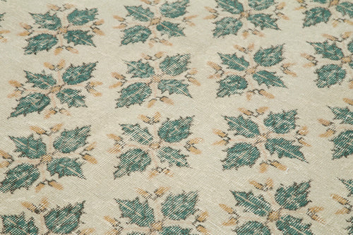 Checkered Kilim Beige Cotton Wool Handmade Area Rug 6'7'' x 9'8''