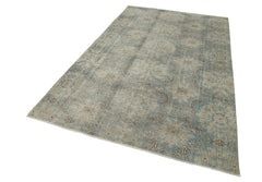 Checkered Kilim Blue Cotton Wool Handmade Area Rug 5'6'' x 9'3''
