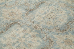 Checkered Kilim Blue Cotton Wool Handmade Area Rug 5'6'' x 9'3''