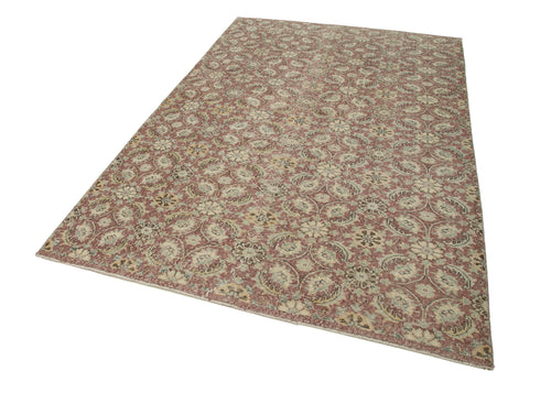 Handmade Area Rug - Checkered Kilim Red Cotton Wool Carpet 5'5'' x 8'8''