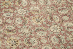 Handmade Area Rug - Checkered Kilim Red Cotton Wool Carpet 5'5'' x 8'8''